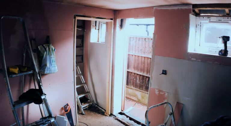 Small Home Office How to Skim Finish Walls with Plaster 15