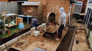 small city garden extension construction